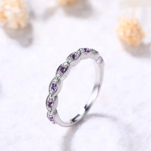 แหวนเพชรอเมทิสต์แท้14kt แหวนเพชรแท้สีทองแท้เครื่องประดับผู้หญิงคุณภาพดี - Product Image 2