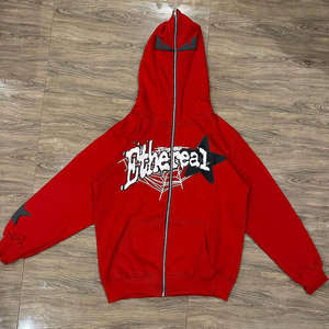 Sudaderas con capucha de lana de invierno de talla grande para hombre con logotipo estampado personalizado 100% algodón cremallera completa ODM OEM servicio cuello con capucha - Product Image 6