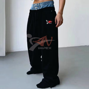 Pantalones Deportivos de Felpa de Algodón para Hombre, Estilo Informal, Pierna Recta, Anchos y Holgados - Product Image 3