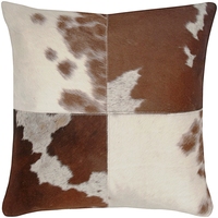 Housse de coussin en cuir carré moderne de luxe en cuir de vachette 100% naturel authentique avec 100% cheveux naturels pour la maison ou l'hôtel