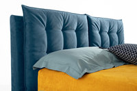 Modernes Umweltfreundliches Komfortables Gepolstertes Queen/King Bett Stoff Elegantes Maßgeschneidertes Kopfteil Stilvoller 3D-Effekt Made in Italy VF