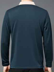 Nouveau Polo Homme en Polyester de Haute Qualité, Manches Longues, Respirant, Jersey Uni, Personnalisable, Quatre Saisons - Product Image 2