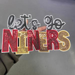 Parches Bordados Personalizados con Lentejuelas y Corazón para Bolsas, Gorras, Hombres y Mujeres, Ecológicos, para el Día del Partido de Fútbol - Product Image 2