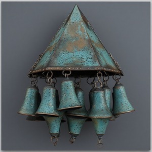 Carillon éolien en fer à son cristallin, tubes métalliques équilibrés fabriqués à la main produisant des sons rythmiques doux, apporte la paix aux espaces modernes, art de Pâques - Product Image 2