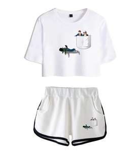 Short et chemise d'été respirants deux pièces en coton 100% avec logo personnalisé pour hommes, survêtements respirants pour vêtements d'hiver - Product Image 5