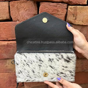 กระเป๋าคลัทช์หนังขนสัตว์ขนาดใหญ่ลายนูนสำหรับผู้หญิงผมสไตล์ตะวันตก - Product Image 6