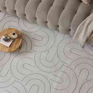 Alfombra Geométrica Carmel Crema-Gris de The Rugs, 6070, 80X150 cm, Elegante y Estilosa - Product Image 5