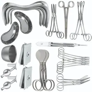 Kit de instrumentos médicos de acero inoxidable, kit de entrega básico de ginecología y ginecometría, instrumentos quirúrgicos, 25 piezas, venta al por mayor