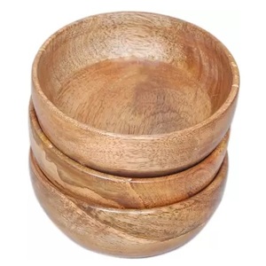 Cuenco para servir de madera de acacia pulido oscuro Vintage hecho a mano personalizado para fiestas, Apto para lavavajillas ecológico directamente de la India - Product Image 6