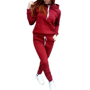 Nuevo estilo, logotipo personalizado, Sudadera con capucha de lana de manga larga de invierno de longitud regular sólida informal para mujer, pantalones apilados para correr - Product Image 3