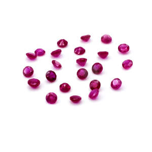 Natural Mozambique Ruby Calibrated <b>Rounds</b> 2mm 2.25mm Faceted Brilliant Cut Clear Crystal <b>Cushion</b> Shape Untreated Gemstone 8mm - Product Image 1
