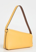 Sac à bandoulière asymétrique en cuir véritable jaune beurre, style vintage, minimaliste, avec rabat, fermeture éclair et deux sangles, 7 pouces