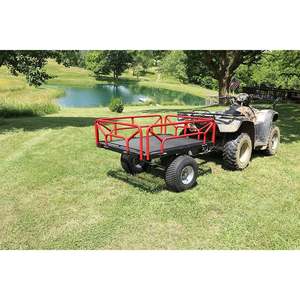 UTV / ATV - Tractor Flat <b>Bed</b> Trailer Cart w/ <b>Side</b> <b>Rails</b> 1000 # - Product Image 4