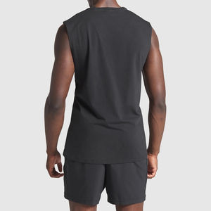 Débardeur OEM en coton pour hommes Vente en gros Respirant Fitness Singlet Musculation Workout Gym Vest Tricoté sans manches Maillot de corps - Product Image 2
