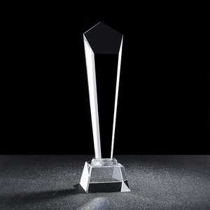 Trophée en acrylique transparent avec accents dorés et texte gravé au laser pour cadeaux souvenirs - Style moderne de haute qualité respectueux de l'environnement - Product Image 3