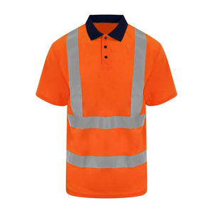 Hi Vis Waterproof Workwear Construction Polo T Shirt Two-Tone <b>Reflective</b> <b>Safety</b> <b>Clothing</b> Wholesale Polo Shirts - Product Image 6