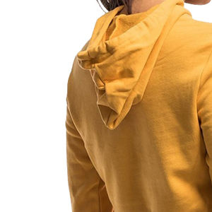 Sweat à capuche pour femme avec doublure en polaire 45% coton 55% polyester, couleur jaune, vente en gros sur mesure - Product Image 6
