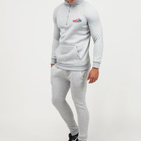 Survêtement pour homme tendance, 100% coton, pour l'hiver, couleur unie, respirant, teinture unie, avec col montant