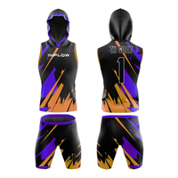 Maillot de football américain 7v7 réversible sans manches à capuche imprimé, personnalisable avec nom d'équipe, uniforme de football américain rapide