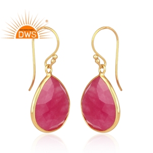 New Arrival Sterling Silver Natural <b>Red</b> Aventurine Quartz Gemstone Dangle <b>Earring</b> Custom Jewelry Manufacturer - Product Image 2