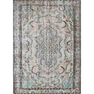 พรมขนสัตว์ถักมือสีน้ำตาลเบจวินเทจ ลายเหรียญรูปสี่เหลี่ยมผืนผ้า สำหรับบ้าน ห้องนั่งเล่น ห้องโถง ห้องวัยรุ่น - Product Image 1