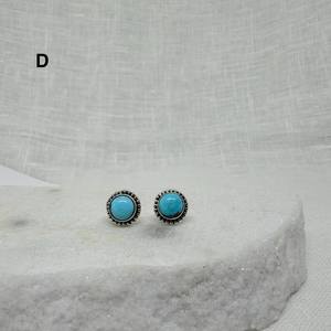 Boucles d'oreilles turquoise et argent faites à la main bijoux en pierres précieuses pour femmes parfait cadeau de naissance de décembre vêtements de tous les jours - Product Image 2