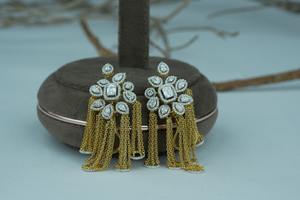 Boucles d'oreilles tendance pour femme en diamant blanc taille émeraude de clarté VS1 cultivé en laboratoire, certifiées IGI SGL, plaquées or rose, élégantes pour mariage - Product Image 2