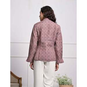 Veste d'hiver réversible en soie imprimée pour femmes - Product Image 6