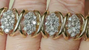 กำไลข้อมือ8CT เพชรโมอิสเพชร925สีเงินสไตล์วินเทจสำหรับงานหมั้นหรือปาร์ตี้ - Product Image 4