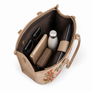 Bolso Tote Bohemio de Cuero Vegano para Novia, Gran Capacidad, Resistente al Agua, para Bordado con Hilo de Algodón, Gamuza y Terciopelo - Product Image 3