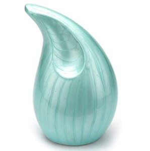 Teal Enamel Adult Teardrop Cremation <b>Urns</b> Brass Handicrafts <b>Large</b> Teardrop <b>Urns</b> for Funeral Home - Product Image 1