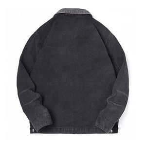 2025 Spring Plus Size <b>Men's</b> Denim Jacket Stand Collar Two <b>Way</b> Zipper Loose Jacket Distressed Vintage Washed jacket for <b>men</b> - Product Image 3