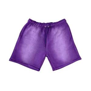 Short Cargo Acid Washed Street wear Sun Faded Distressed Acid Washed Shorts pour hommes High Quality Men Cotton French Terry - Product Image 4