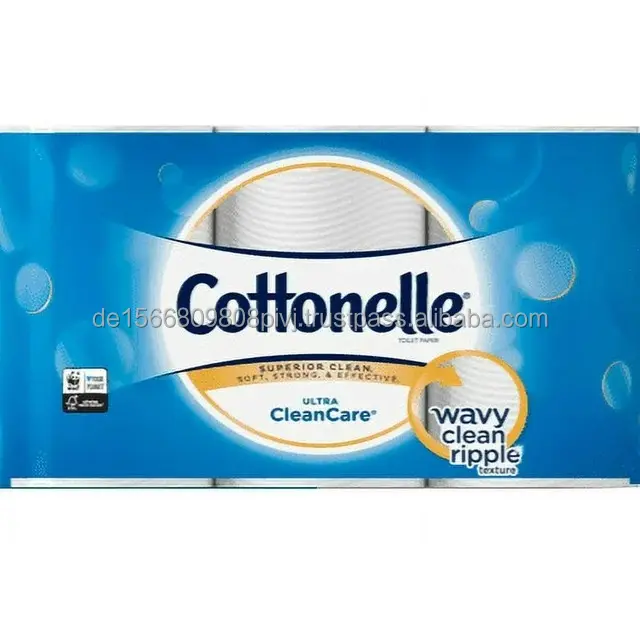 กระดาษชําระม้วนคู่ Cottonelle Ultra CleanCare กระดาษชําระสําหรับอาบน้ําที่แข็งแกร่ง