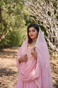 Moda de Tendencia para Mujer, Kurti Largo de Georgette con Bordado Anarkali, Traje con Dupatta para Bodas y Fiestas, India 2022 para Chicas - Product Image 4