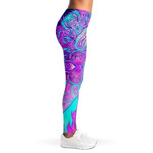 Leggings de yoga respirants taille haute pour femmes avec poches nouveauté pantalon de yoga en polyester imprimé sublimé motif solide - Product Image 6