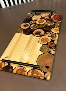 NOTA BANDEJA CUADRADA DE RESINA EPOXI DE MADERA Diseño decorativo fabuloso para servir comida en restaurantes de cocina Uso doméstico - Product Image 5