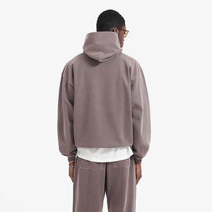 Sweat à capuche surdimensionné pour homme, streetwear, polaire uni, sweat à capuche, impression personnalisée par broderie disponible - Product Image 3