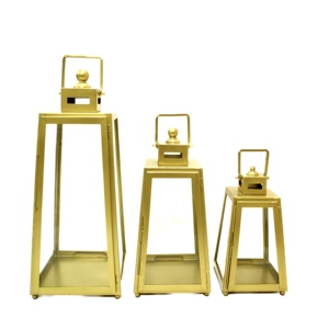 Handmade Golden Metal Modern <b>Glass</b> <b>Candle</b> <b>Holder</b> Lanterns Different Sizes Home Garden Christmas Wedding Decoration - Product Image 4