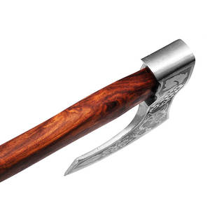 Hacha Vikinga Hecha a Mano de Acero con Alto Contenido de Carbono, Funda de Cuero de Grado Industrial, Mango de Acero, 1.5 kg, para Camping, Uso Diario y Actividades al Aire Libre - Product Image 6