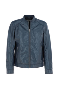 Veste en cuir véritable décontractée vintage pour homme, coupe ample, hiver, écologique, respirante, finition lavée, imperméable, fermeture éclair sur le devant - Product Image 6