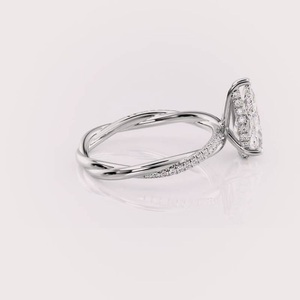 IGI Certified Lab Grown Pear Diamond <b>Ring</b> for Wedding & Engagement In Solid 925 Sterling <b>Silver</b> - Product Image 3