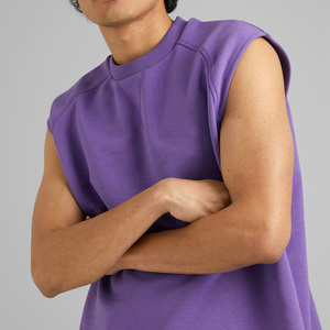 High Quality <b>Plain</b> Solid Color Sleeve Less <b>Sweatshirts</b> For Men's Customized Logo Printing <b>Sweatshirts</b> Winter's Collection 2026 - Product Image 3