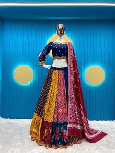 Navratri diseñador especial Festival Wear Fancy Rayon Digital Print Lehenga & Printed Choli con rayón impreso y Kodi Lace Dupatta - Product Image 3