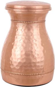 Pot nordique décoratif de cuisine nordique pour le pot de stockage d'épices de placard bidon de masala en métal 100% pot de cuivre écologique en Inde - Product Image 2