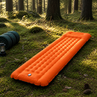 Matelas de camping gonflable en TPU avec cellules d'air en nid d'abeille, oreiller intégré, pompe à pied, léger, pour dormir en plein air