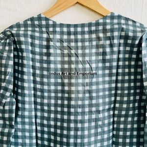 Hermoso Vestido Estampado Floral en Bloques de Algodón, Vestido para Uso Casual, Vestido Estampado a Mano - Product Image 3