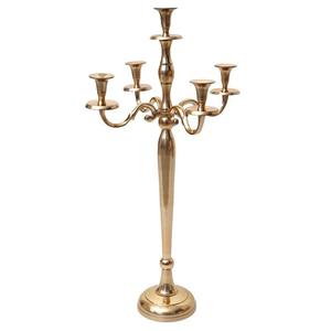 Candelabro Decorativo de 5 Brazos para Bodas, de Aluminio Dorado Resistente, Candelabro Metálico para Decoración del Hogar y Bodas - Product Image 1
