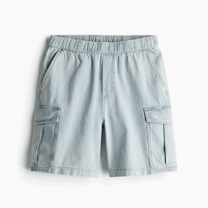 กางเกงยีนส์ขาสั้นผู้ชายคุณภาพสูงปี 2025 สไตล์สตรีทแวร์ คริสตัล หลวม ทรงแบ็กกี้ วินเทจ ล้างสี ประดับคริสตัล - Product Image 1