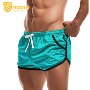 Haute qualité hommes et femmes Gym Fitness athlétique Shorts de course séchage rapide respirant maille rayé fermeture éclair poches plaine teint - Product Image 6